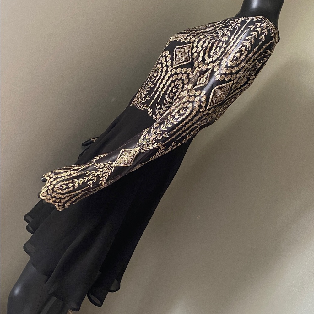 Altar'd State Black Dress with Gold Detailing - Picture 6 of 14